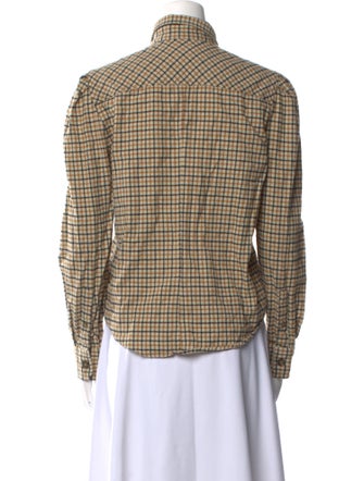 Étoile Isabel Marant Plaid Print Long Sleeve Button-Up Top