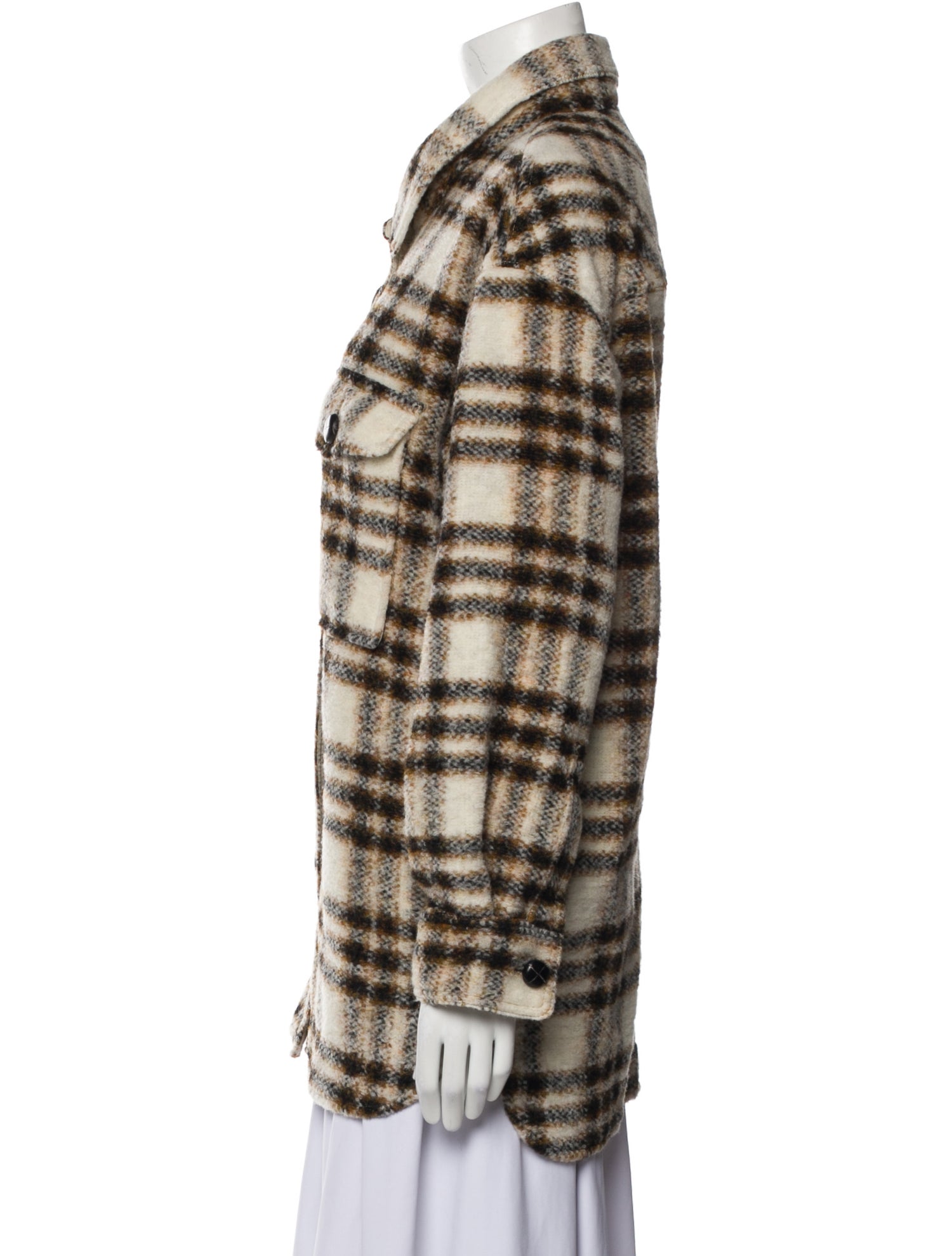 Étoile Isabel Marant Wool Plaid Print Coat