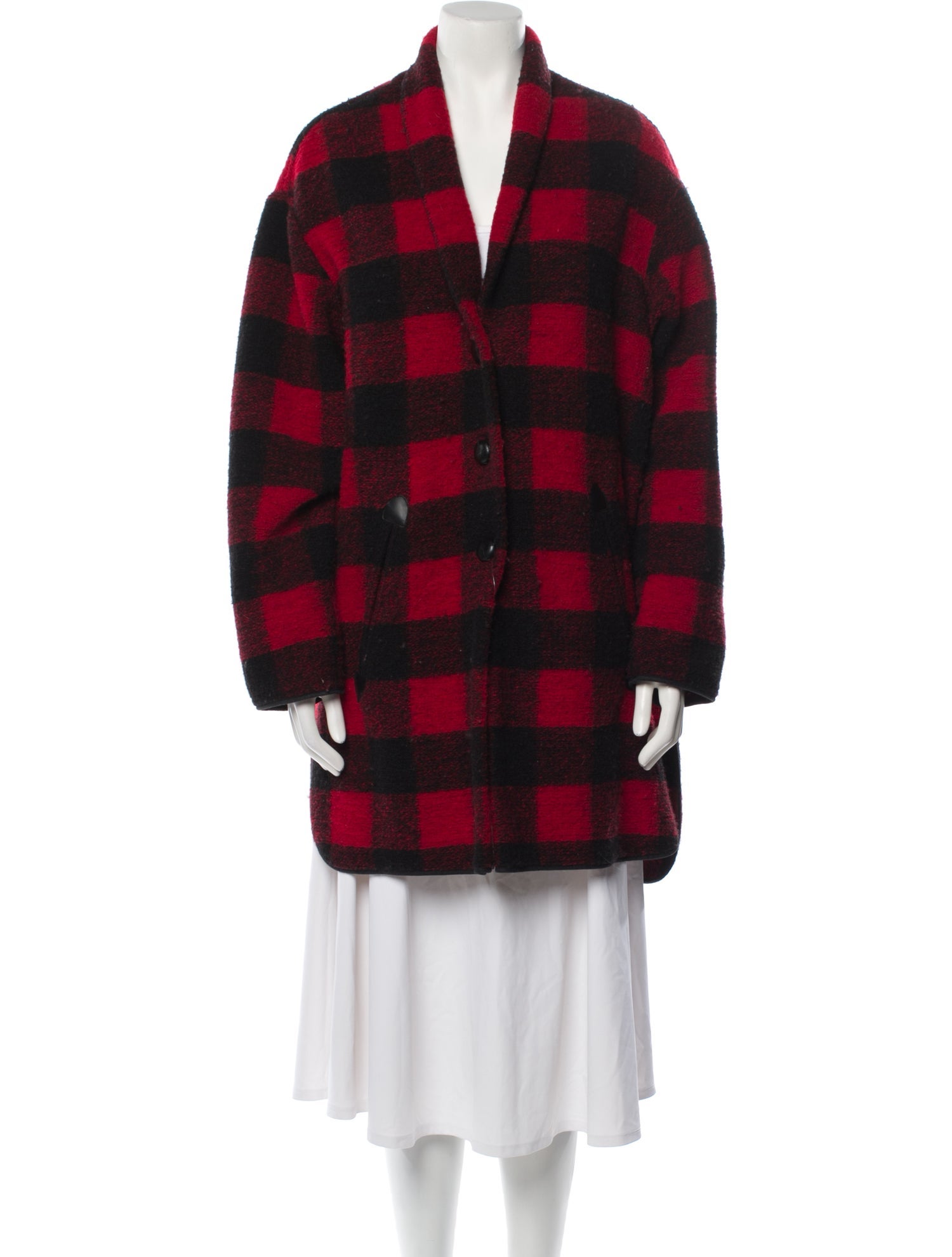 Étoile Isabel Marant Wool Plaid Print Coat