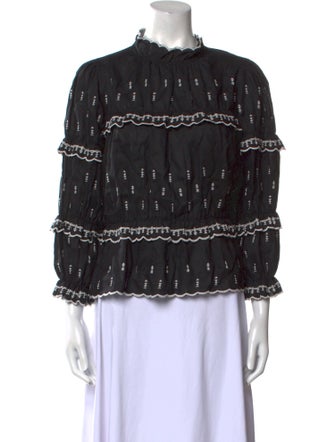 Étoile Isabel Marant Linen Lace Pattern Blouse