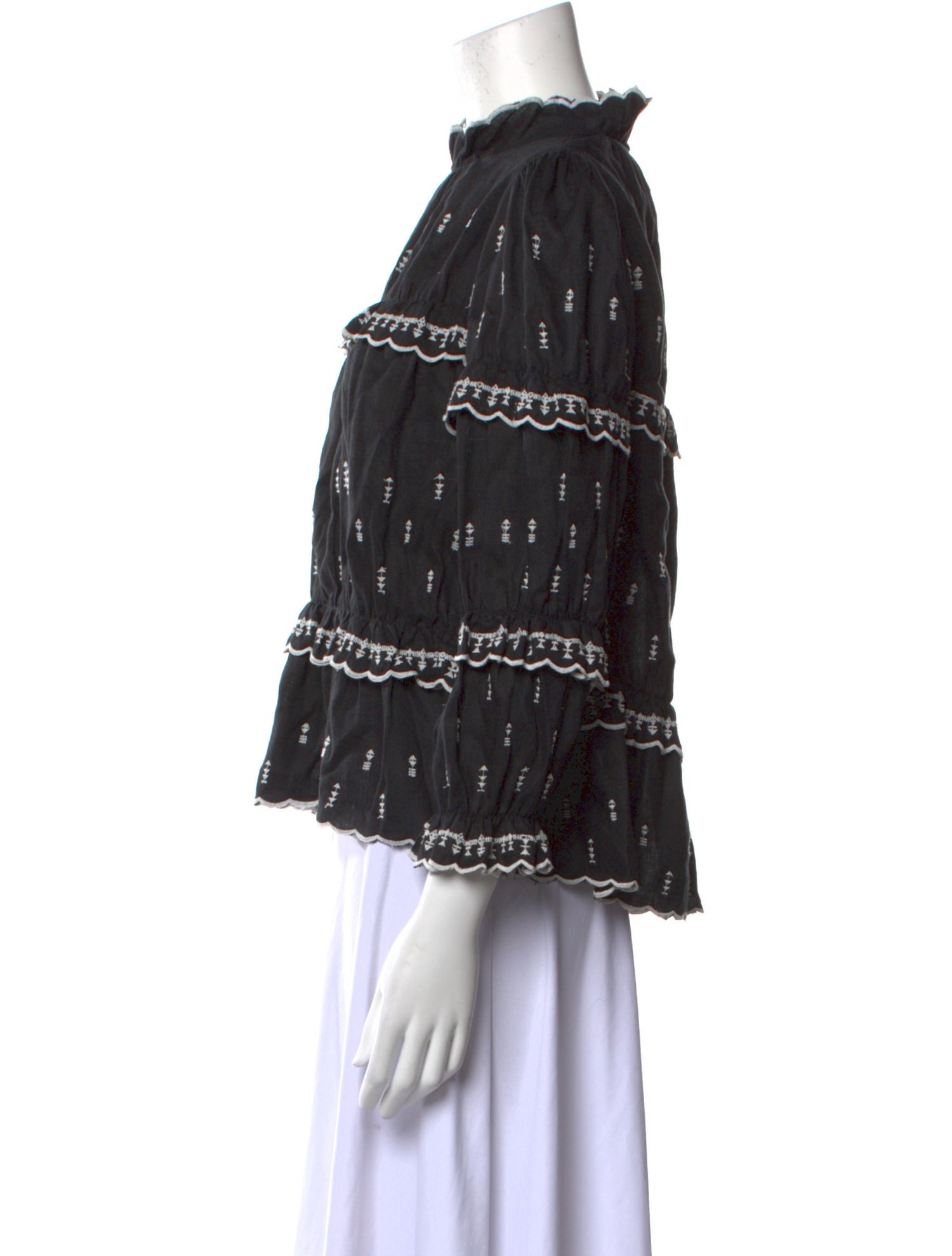 Étoile Isabel Marant Linen Lace Pattern Blouse