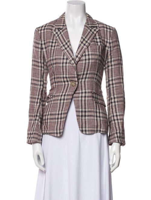 Étoile Isabel Marant Linen Plaid Print Blazer