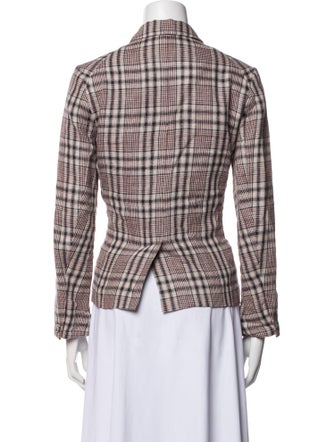 Étoile Isabel Marant Linen Plaid Print Blazer