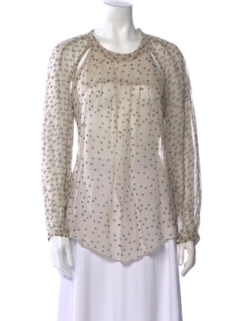 Étoile Isabel Marant Printed Scoop Neck Button-Up Top