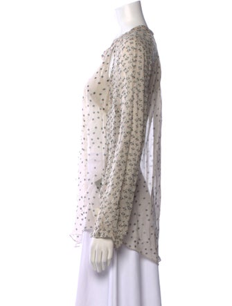 Étoile Isabel Marant Printed Scoop Neck Button-Up Top