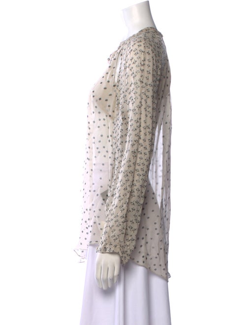 Étoile Isabel Marant Printed Scoop Neck Button-Up Top