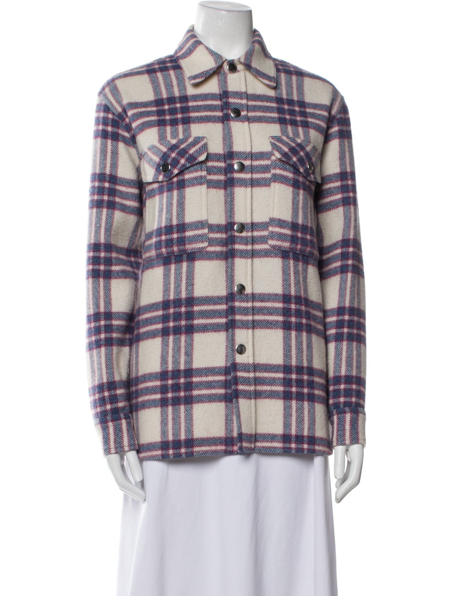 Étoile Isabel Marant Virgin Wool Plaid Print Jacket