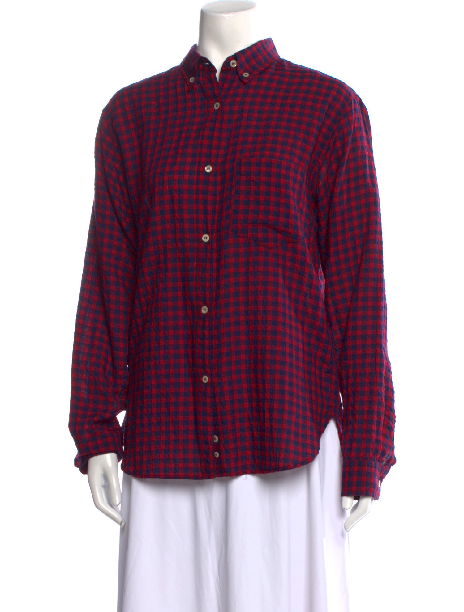 Étoile Isabel Marant Plaid Print Long Sleeve Button-Up Top