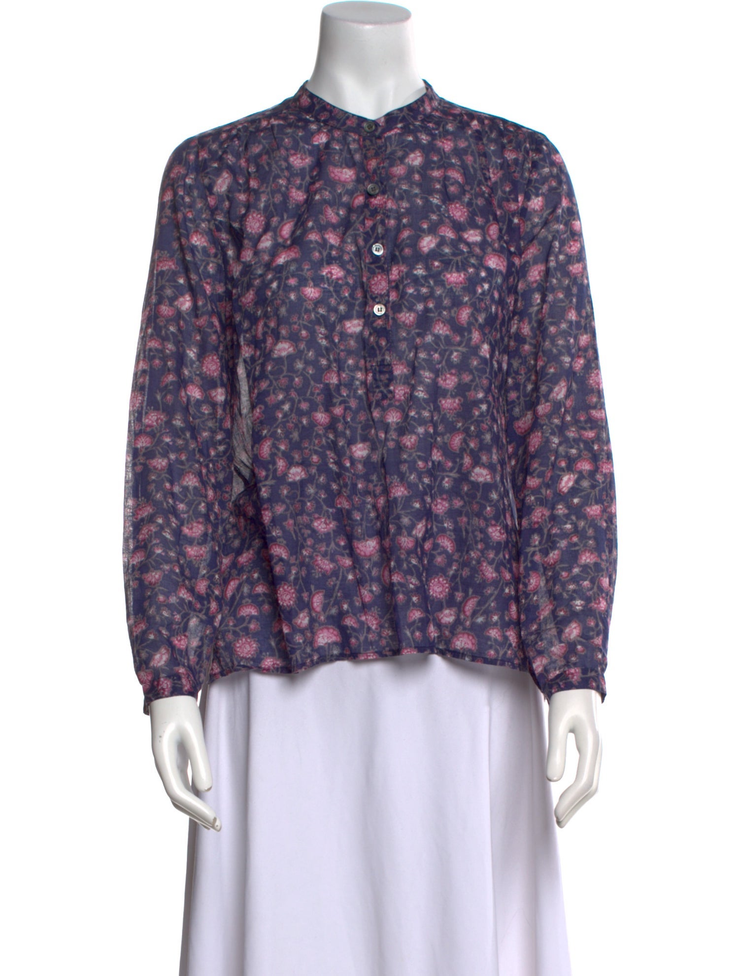 Étoile Isabel Marant Floral Print Mock Neck Blouse