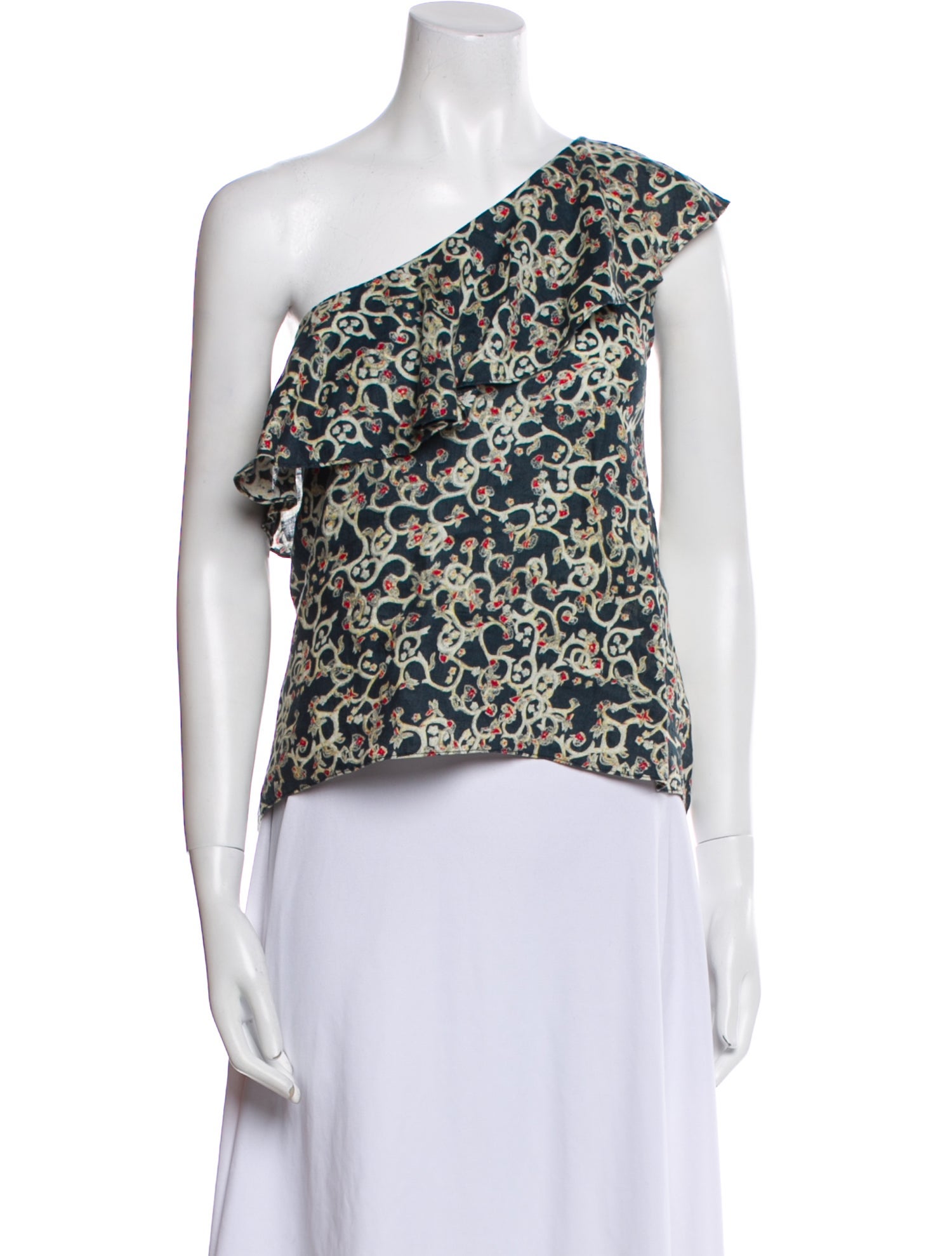 Étoile Isabel Marant Linen Floral Print Crop Top
