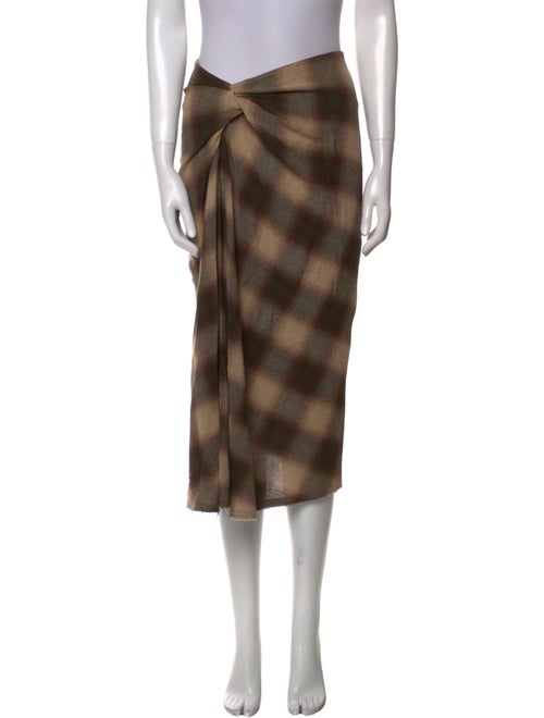 Étoile Isabel Marant Plaid Print Midi Length Skirt