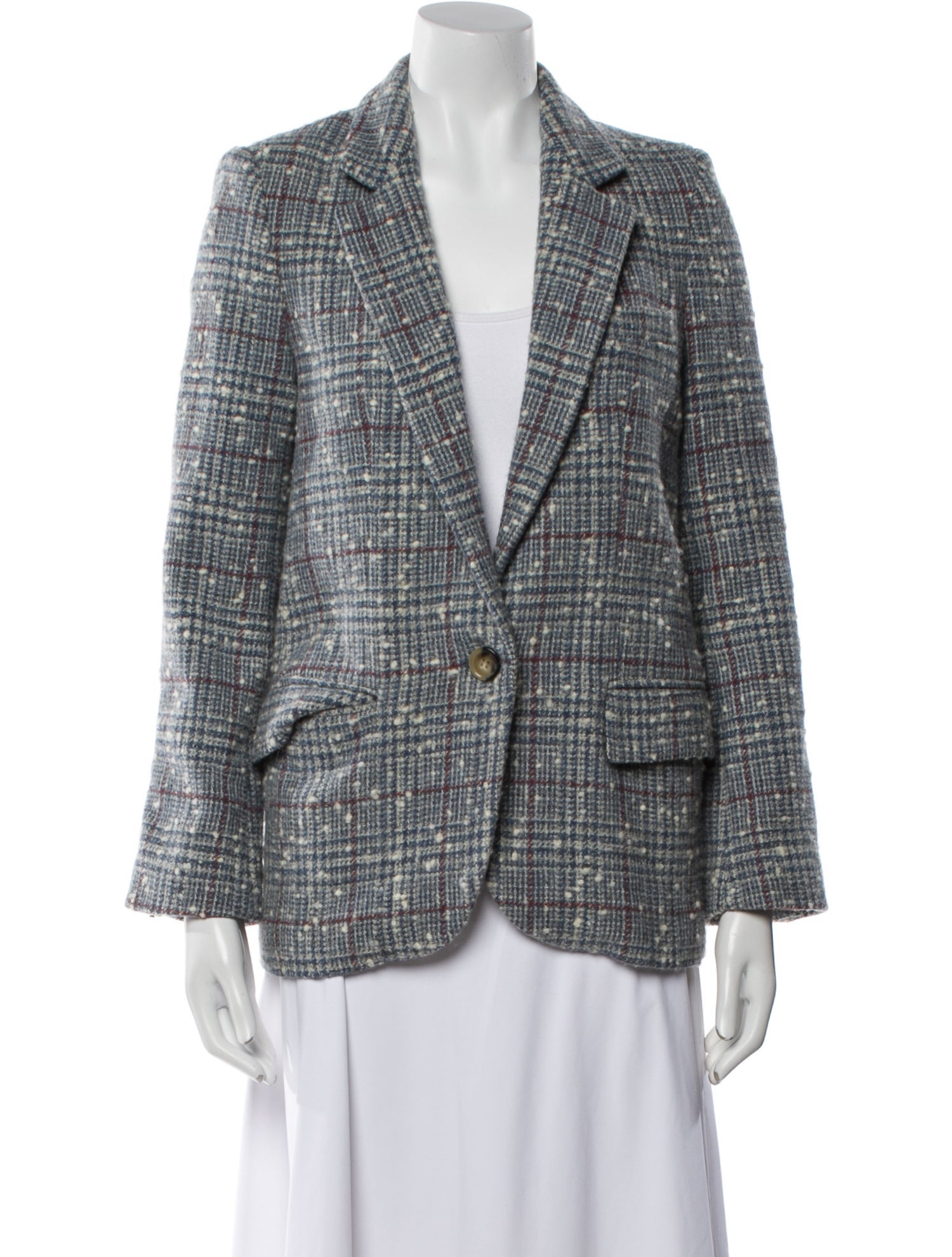 Étoile Isabel Marant Wool Plaid Print Blazer