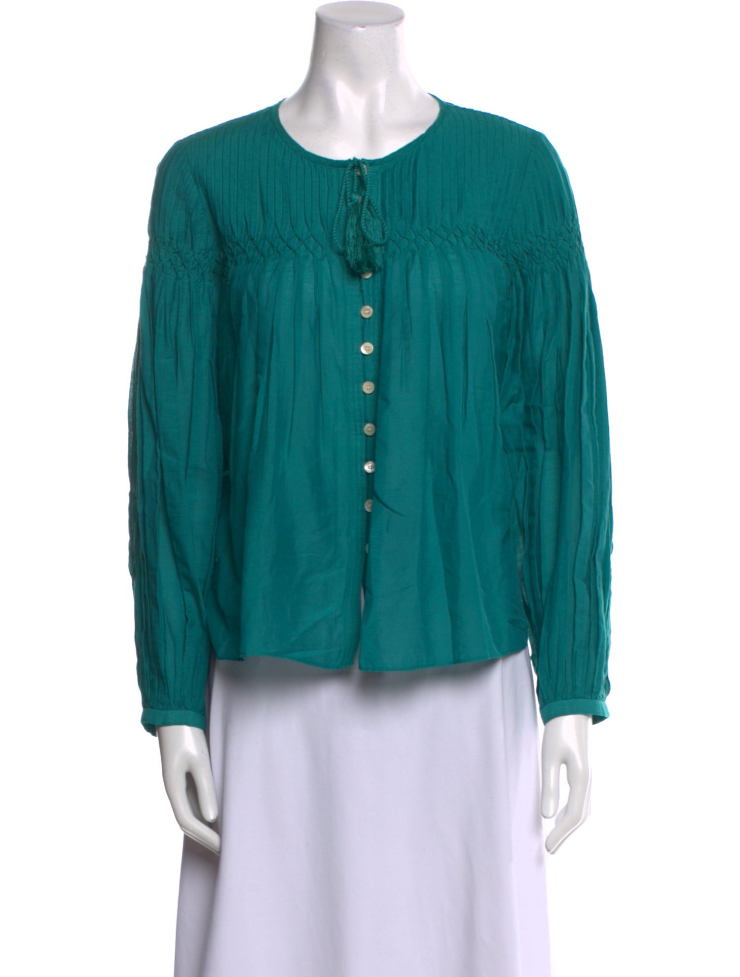 Étoile Isabel Marant Crew Neck Long Sleeve Button-Up Top