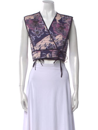 Étoile Isabel Marant Printed V-Neck Crop Top