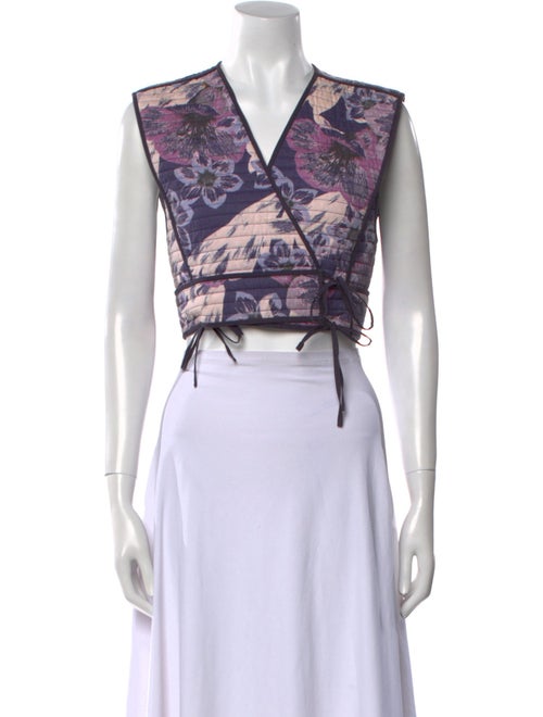 Étoile Isabel Marant Printed V-Neck Crop Top