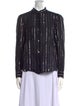 Étoile Isabel Marant Striped Mock Neck Button-Up Top