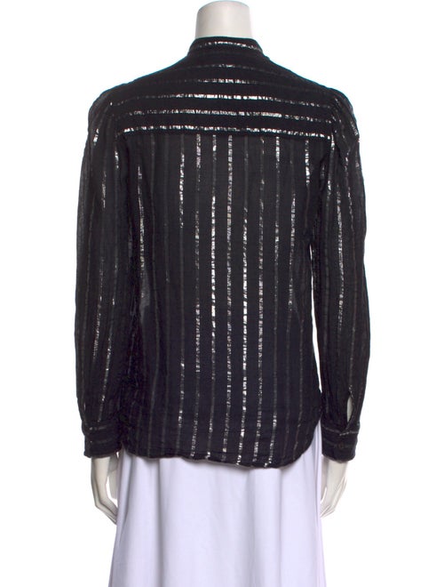 Étoile Isabel Marant Striped Mock Neck Button-Up Top