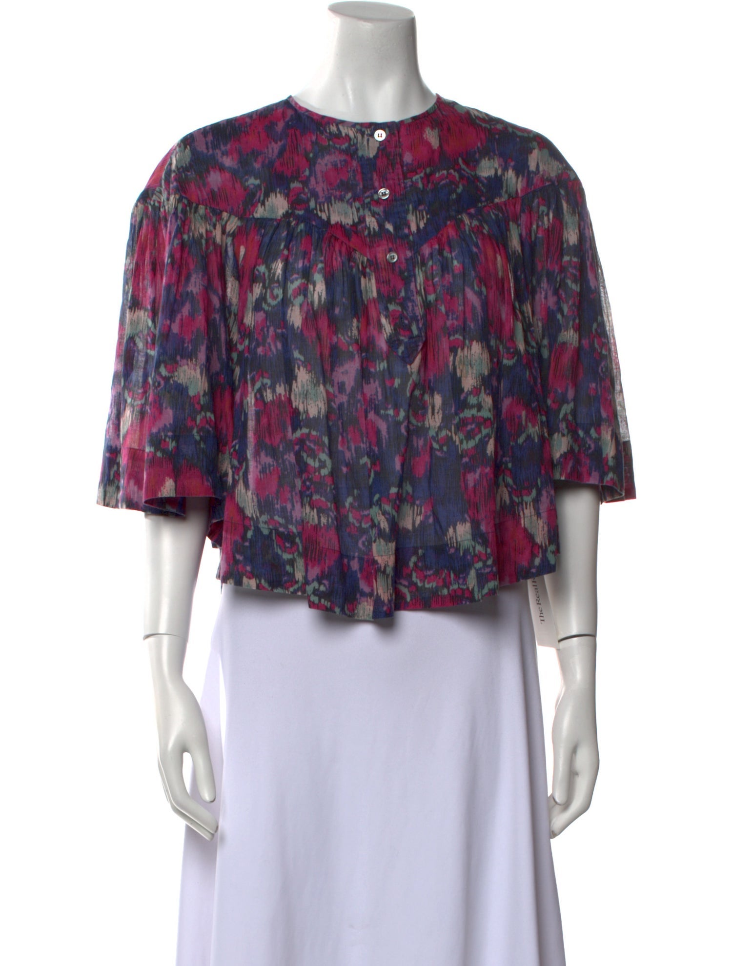 Étoile Isabel Marant Floral Print Crew Neck Crop Top