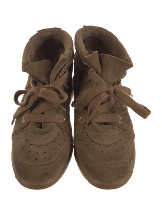 Étoile Isabel Marant Suede Scalloped Accent Wedge Sneakers