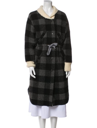 Étoile Isabel Marant Wool Plaid Print Trench Coat