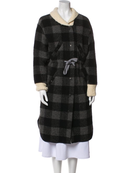 Étoile Isabel Marant Wool Plaid Print Trench Coat