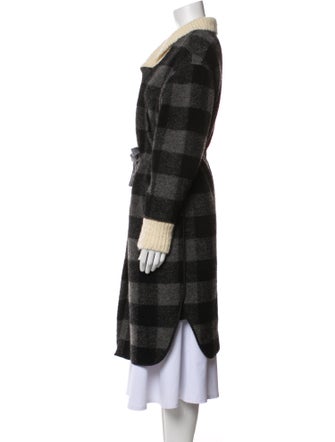 Étoile Isabel Marant Wool Plaid Print Trench Coat