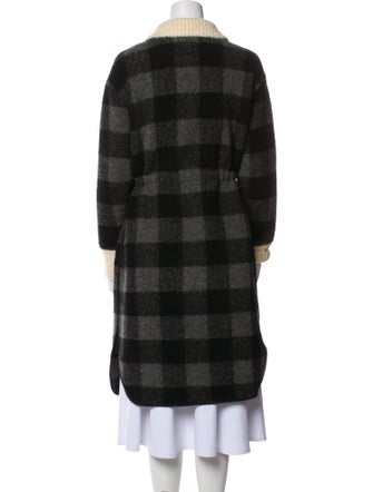 Étoile Isabel Marant Wool Plaid Print Trench Coat