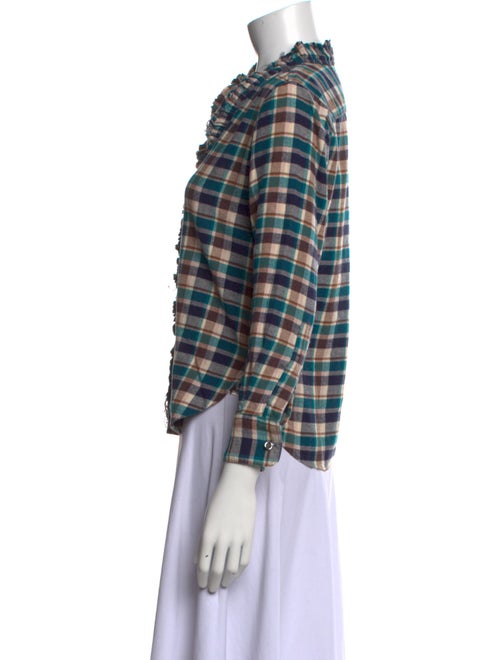 Étoile Isabel Marant Plaid Print V-Neck Button-Up Top