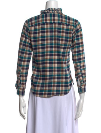 Étoile Isabel Marant Plaid Print V-Neck Button-Up Top