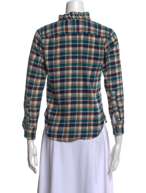 Étoile Isabel Marant Plaid Print V-Neck Button-Up Top