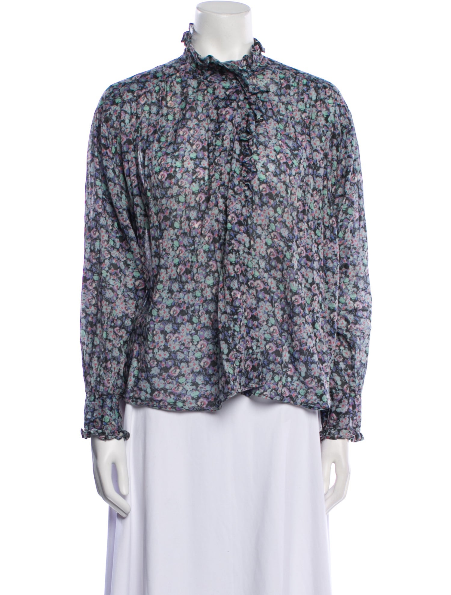 Étoile Isabel Marant Floral Print Mock Neck Blouse