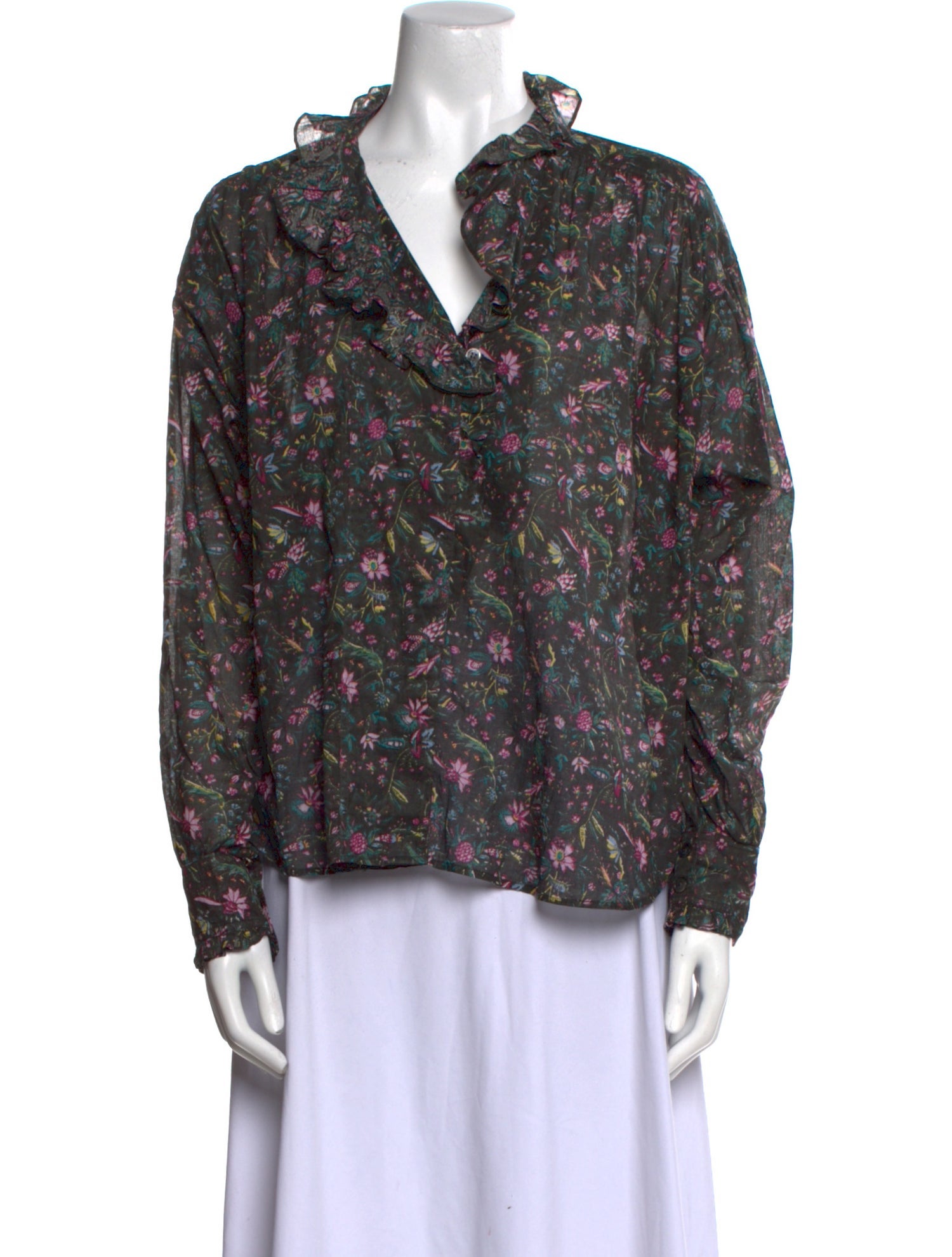 Étoile Isabel Marant Floral Print V-Neck Blouse