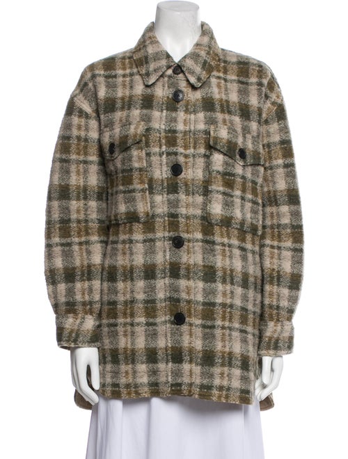 Étoile Isabel Marant Wool Plaid Print Peacoat