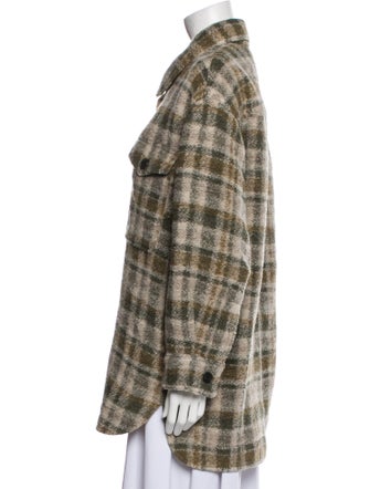 Étoile Isabel Marant Wool Plaid Print Peacoat
