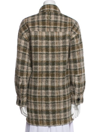 Étoile Isabel Marant Wool Plaid Print Peacoat