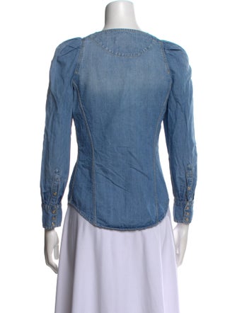 Étoile Isabel Marant Scoop Neck Long Sleeve Button-Up Top
