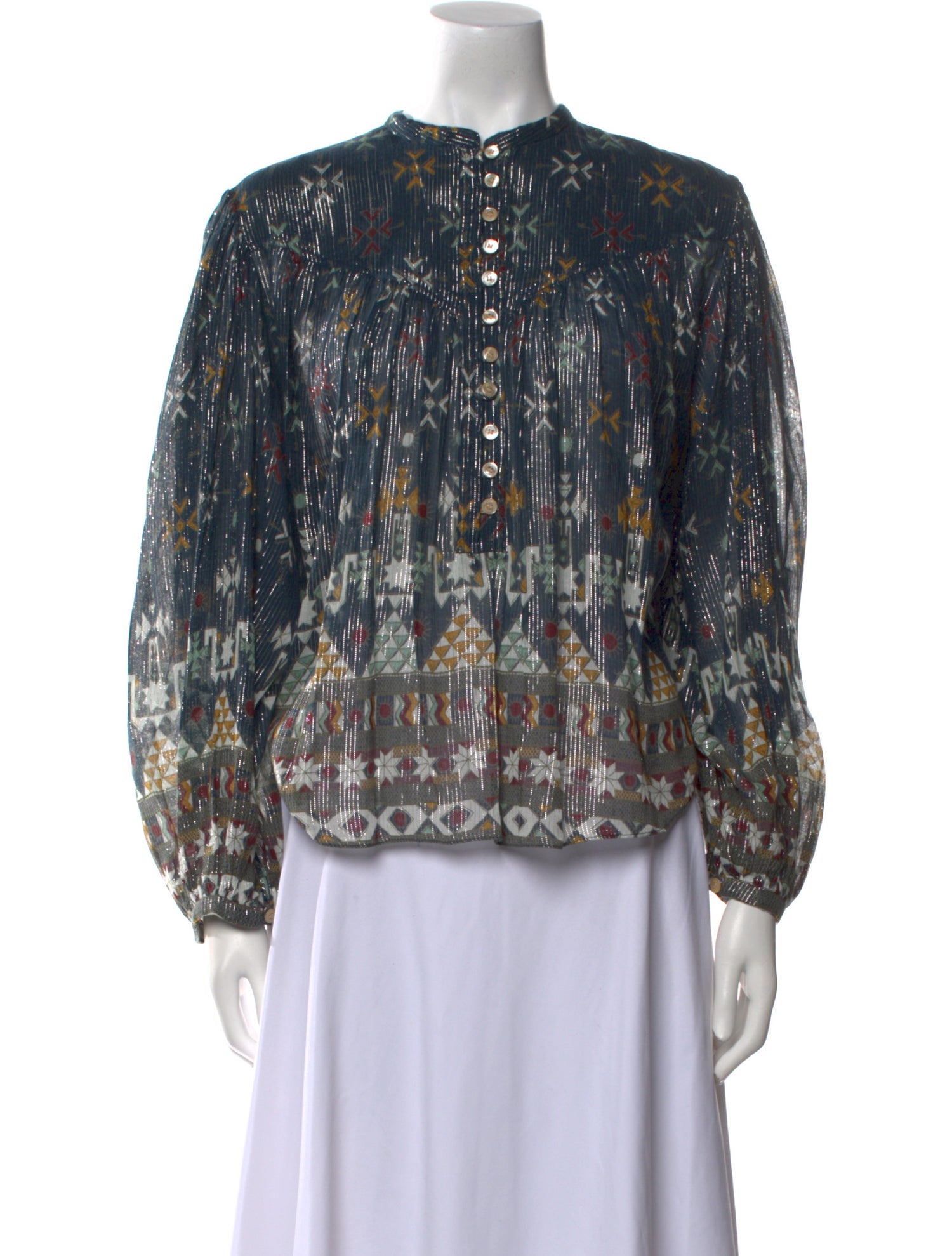 Étoile Isabel Marant Printed Mock Neck Blouse