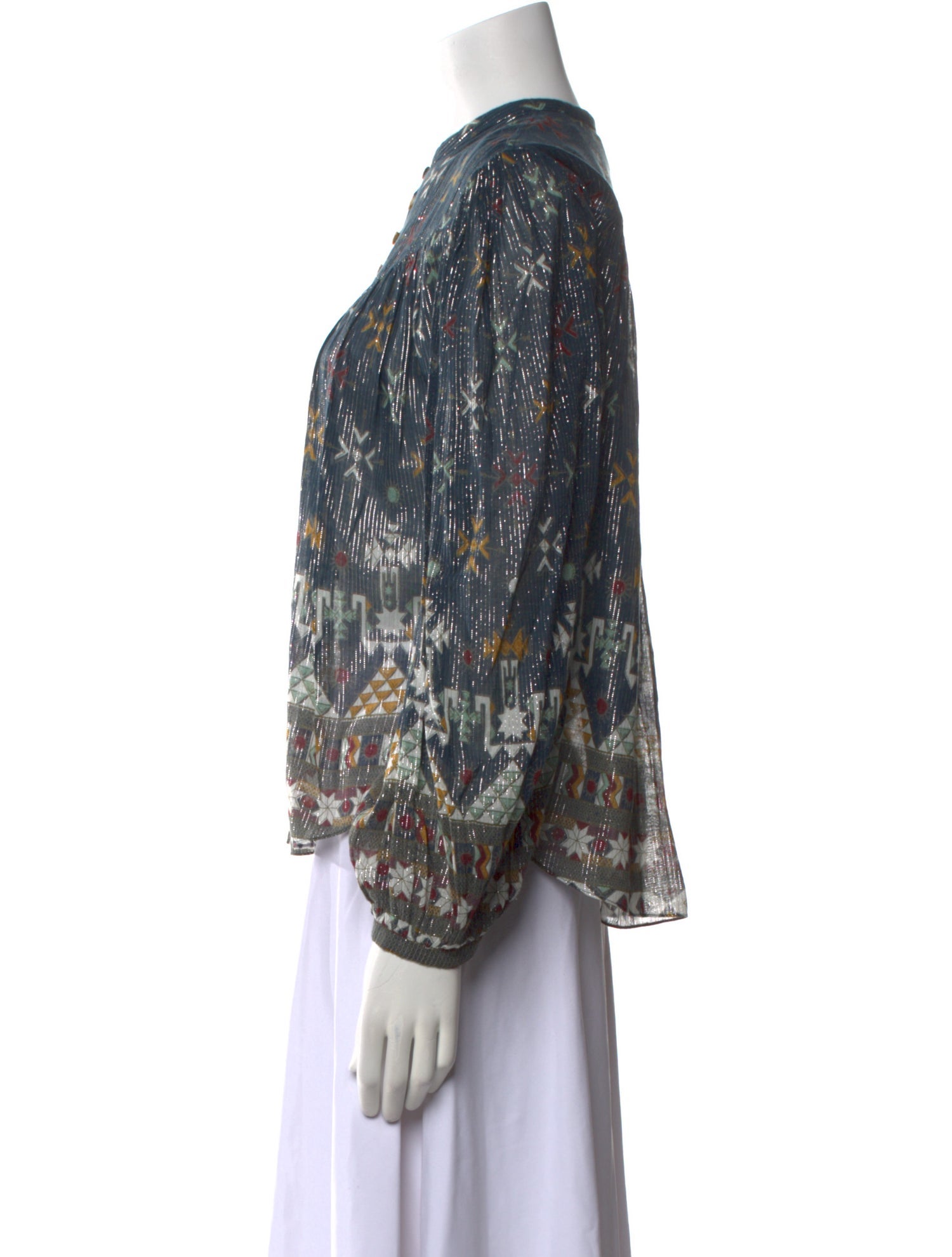 Étoile Isabel Marant Printed Mock Neck Blouse