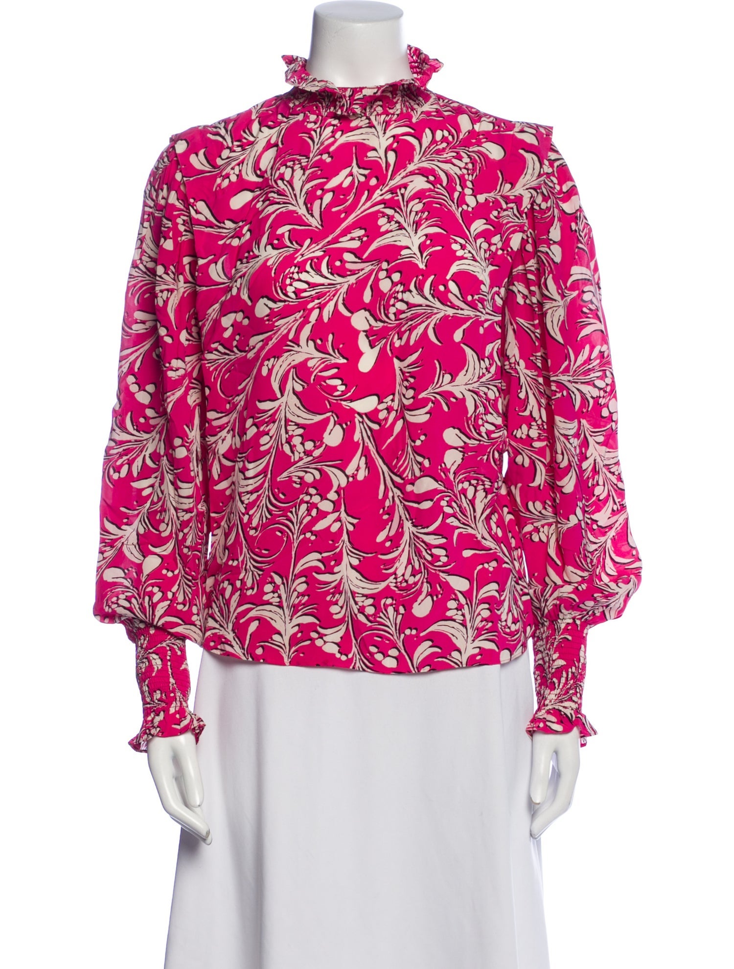 Étoile Isabel Marant Floral Print Mock Neck Blouse