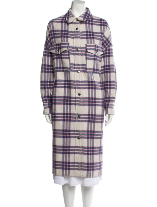 Étoile Isabel Marant Virgin Wool Plaid Print Coat