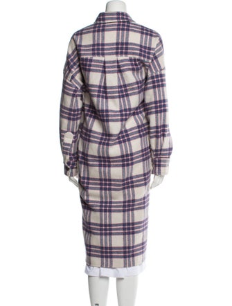 Étoile Isabel Marant Virgin Wool Plaid Print Coat
