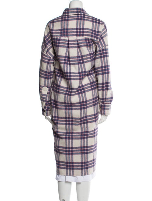 Étoile Isabel Marant Virgin Wool Plaid Print Coat