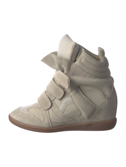 Étoile Isabel Marant Suede Leather Trim Embellishment Wedge Sneakers