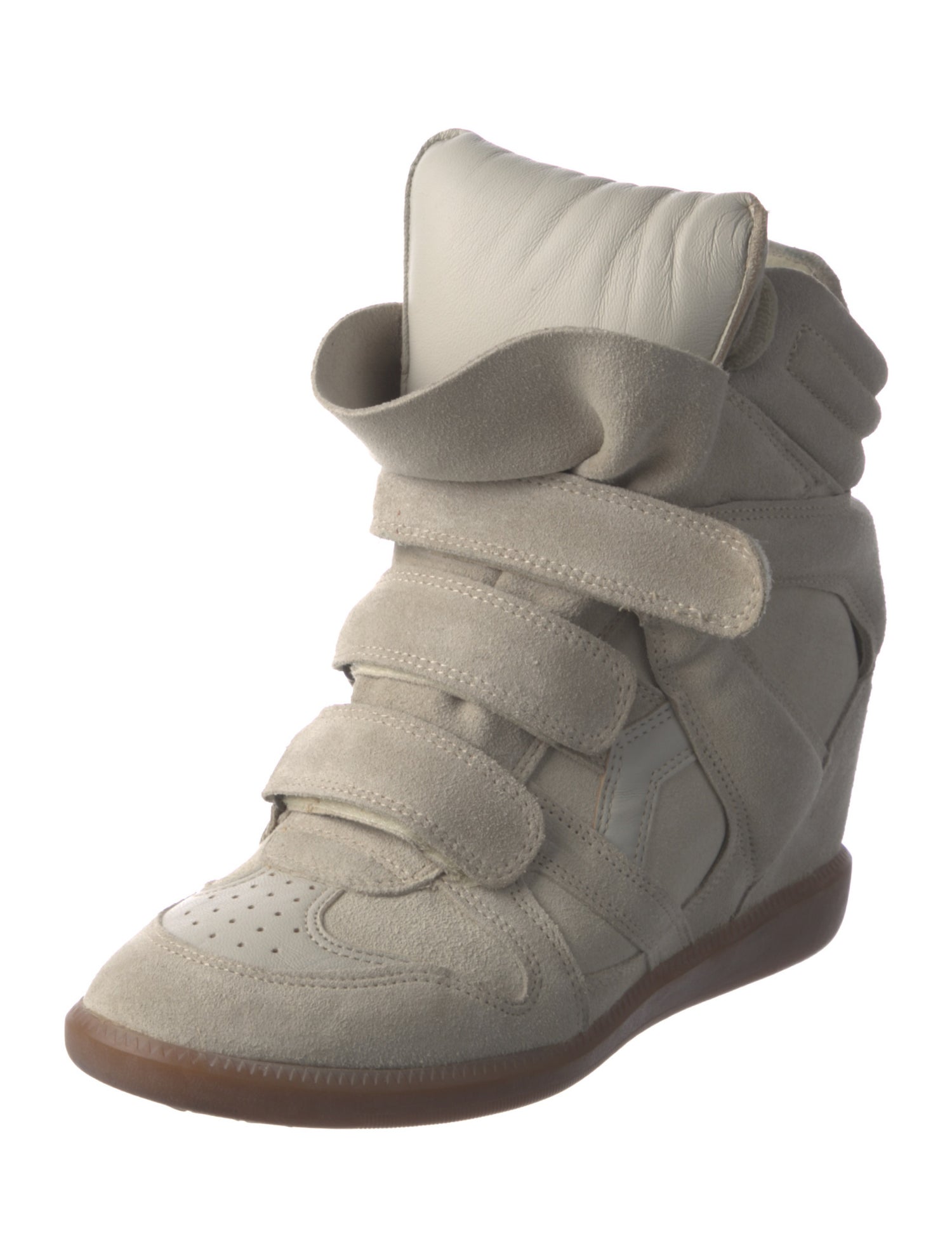 Étoile Isabel Marant Suede Leather Trim Embellishment Wedge Sneakers