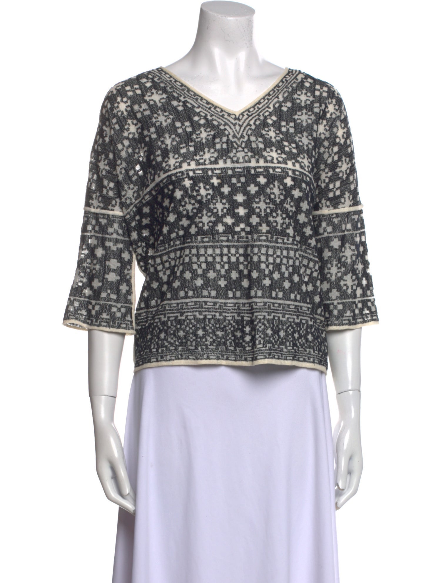 Étoile Isabel Marant Printed V-Neck Crop Top