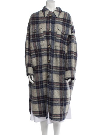 Étoile Isabel Marant Wool Plaid Print Coat