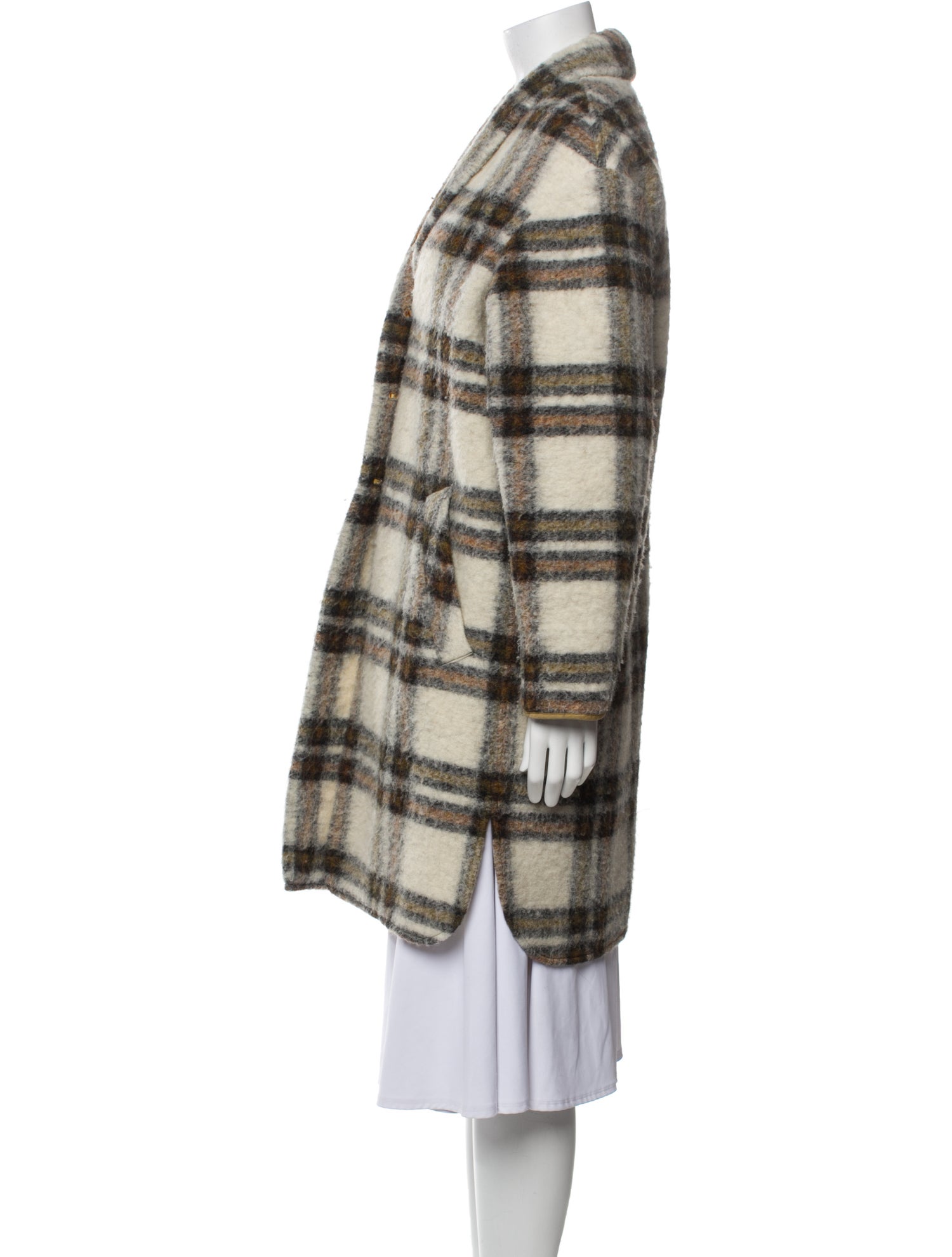 Étoile Isabel Marant Wool Plaid Print Coat