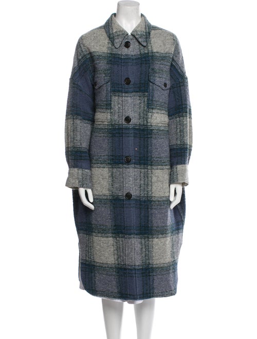 Étoile Isabel Marant Wool Plaid Print Trench Coat