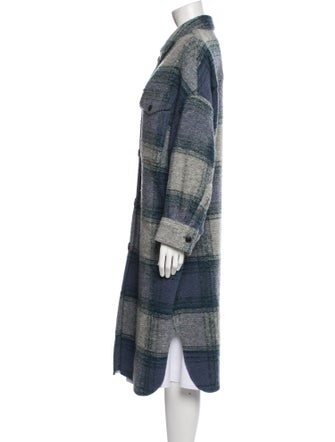 Étoile Isabel Marant Wool Plaid Print Trench Coat