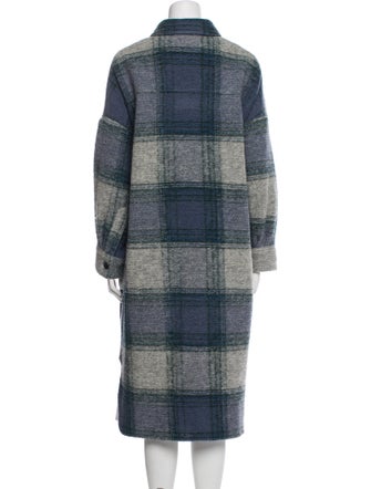 Étoile Isabel Marant Wool Plaid Print Trench Coat